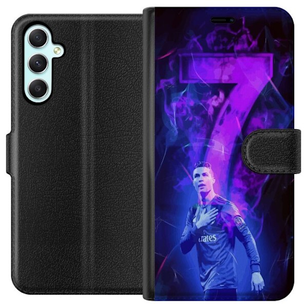 Samsung Galaxy A34 Plånboksfodral Ronaldo 7 – Fotbollslegend i Action för Fans
