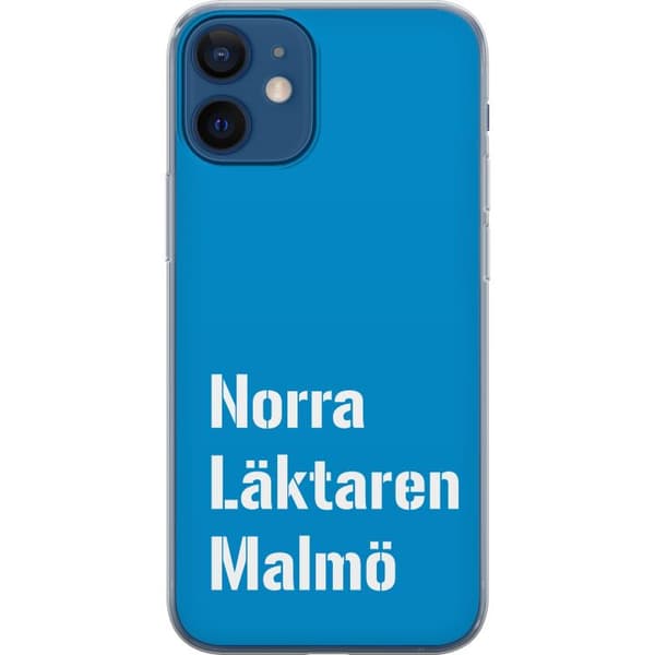Kompatibelt Mobildeksel til Apple iPhone 12 mini Minimalistisk blå tekstdesign med Malmö-tema og moderne typografisk stil blå