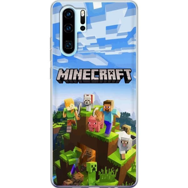 Kompatibelt Mobildeksel til Huawei P30 Pro Minecraft Creeper-blokk piksel retrospill