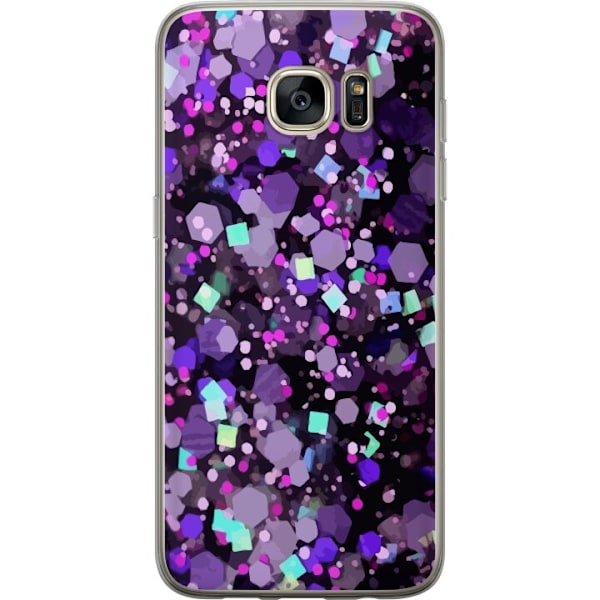 Samsung Galaxy S7 edge Gjennomsiktig deksel Lilla Glitter