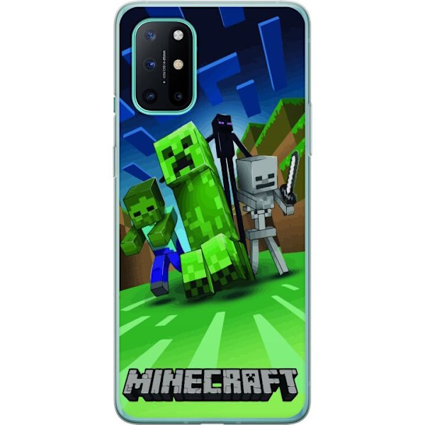 OnePlus 8T Gjennomsiktig deksel Minecraft Creeper mobilskal i klassisk grön pixelstil