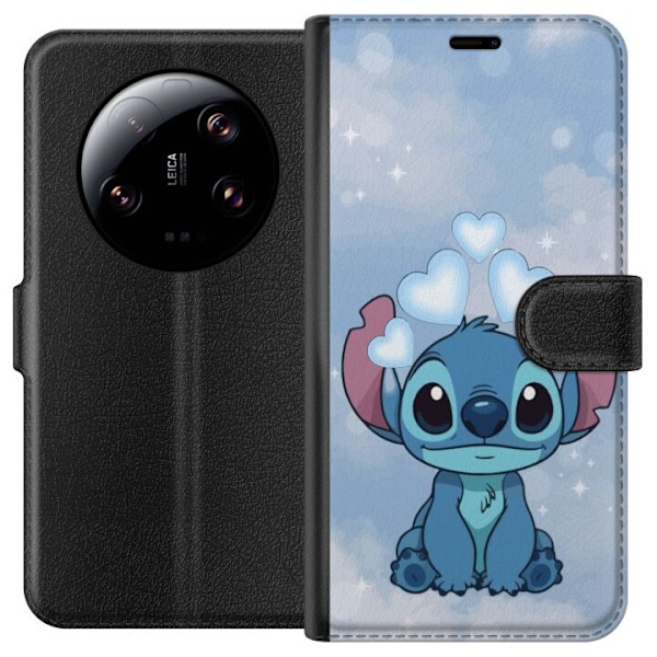 Xiaomi 13 Ultra Tegnebogsetui Stitch Hoppende Glæde - Sjovt Design til Gave