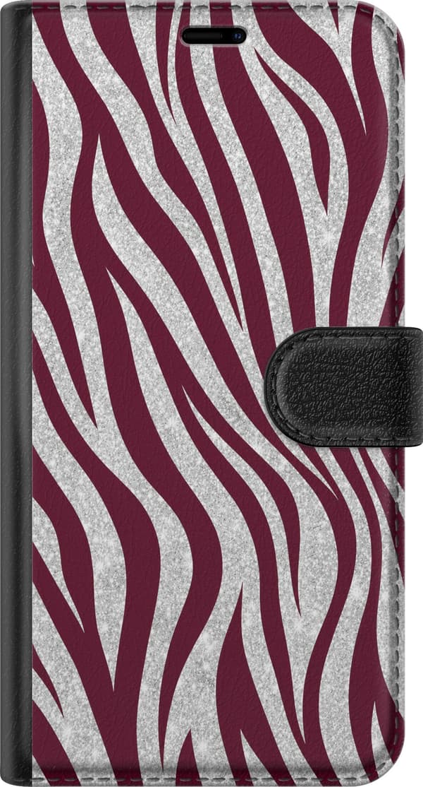 Kompatibel Tegnebogsetui til Google Pixel 9a Vinrød zebra rød