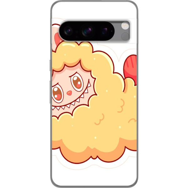 Google Pixel 8 Pro Läpinäkyvä kuori Labubu Pesukarhu Pop Mart Hahmo Keräilyesine Söpö Suunnittelu Suosittu Teema Taideteos Leikkisarja
