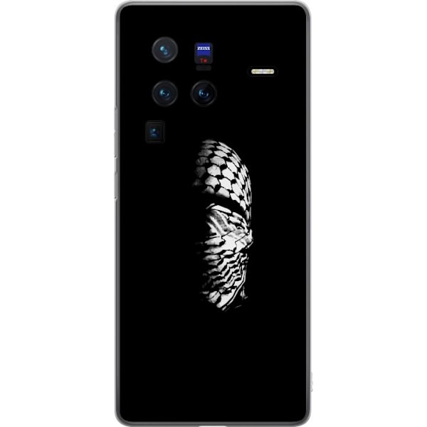 vivo X80 Pro Gennemsigtig cover Keffiyeh-mønster - klassisk sort-hvid palæstinensisk tørklæde med kulturel betydning