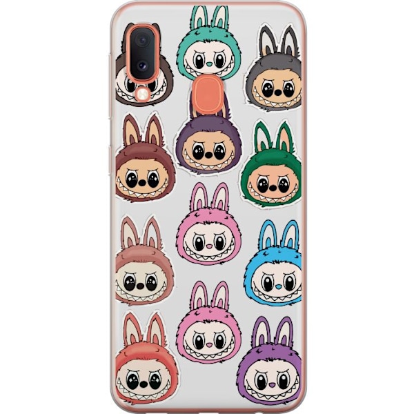 Samsung Galaxy A20e Genomskinligt Skal Labubu Macaron Monster