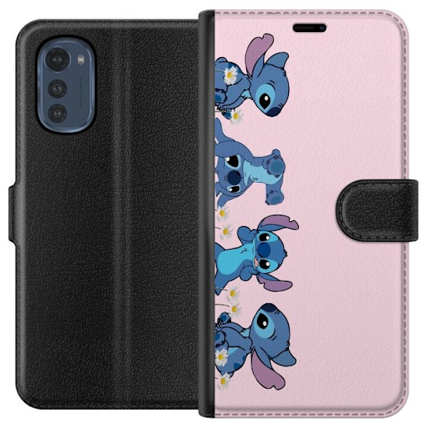 Motorola Moto E32s Tegnebogsetui  Stitch Grin & Leg – Perfekt til Telefoncovers eller Plakater