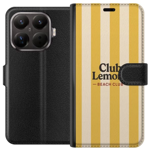 Kompatibelt Lommeboketui til Xiaomi 15 Pro Gul strandtekst gul