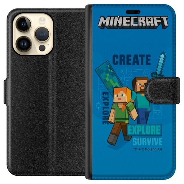Apple iPhone 14 Pro Max Tegnebogsetui Minecraft Huler