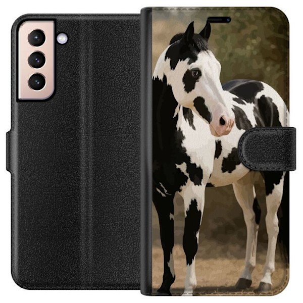 Samsung Galaxy S21 Lompakkokotelo Kaunis Hevonen - elegantti hevonen kuva-aihe
