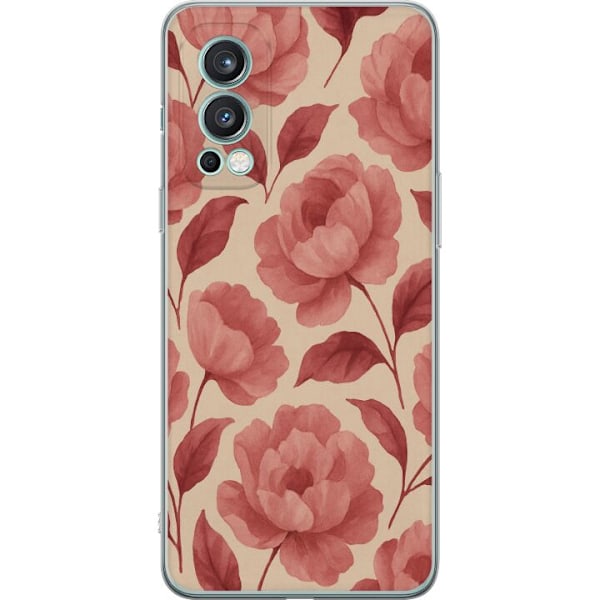 OnePlus Nord 2 5G Gennemsigtig cover Roseblomst