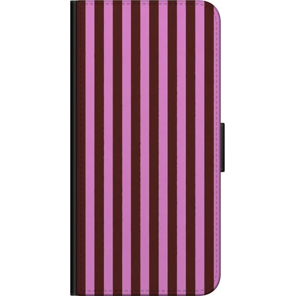 Kompatibel Tegnebogsetui til Xiaomi Redmi Note 9S Rosabrune striber pink