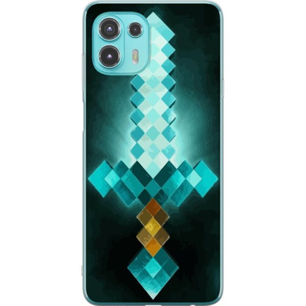 Motorola Edge 20 Lite Gennemsigtig cover Minecraft sværd