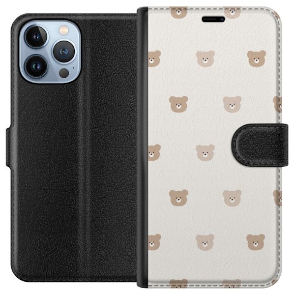 Apple iPhone 13 Pro Max Lompakkokotelo Teddy-tausta - söpöt