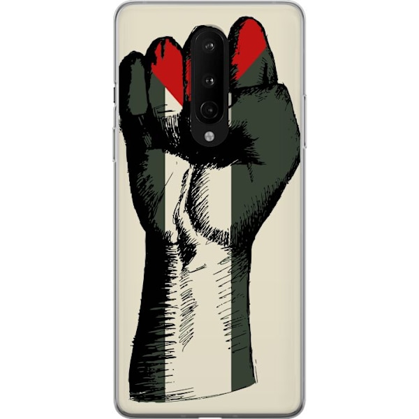 OnePlus 8 Gjennomsiktig deksel Hand knyttet i Palestinas farge