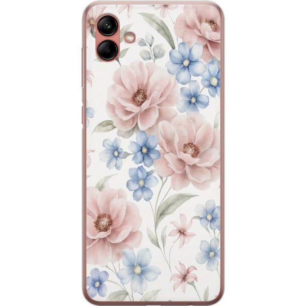 Samsung Galaxy A04 Gjennomsiktig deksel Romantiske blomster