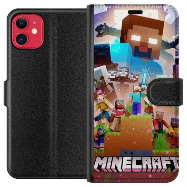 Kompatibel Tegnebogsetui til Apple iPhone 11 Minecraft