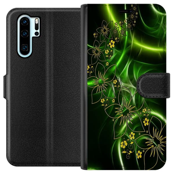 Kompatibelt Lommeboketui til Huawei P30 Pro Blomster