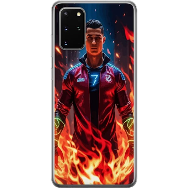 Samsung Galaxy S20+ Gennemsigtig cover Ronaldo Inferno - fodboldhelt i flammer