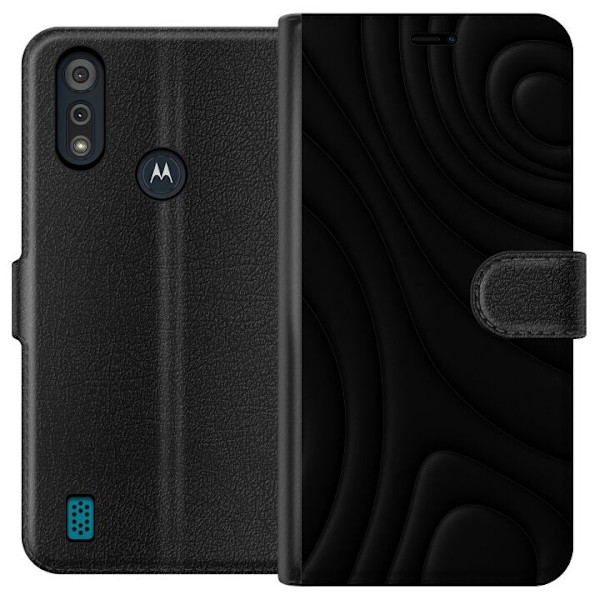 Motorola Moto E6i Tegnebogsetui Sorte Bølger