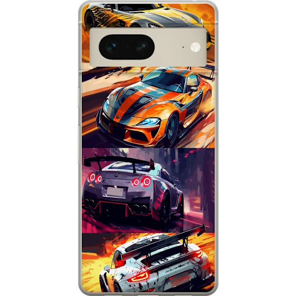 Google Pixel 7 Läpinäkyvä kuori Ralli kuume - vauhdikas tee