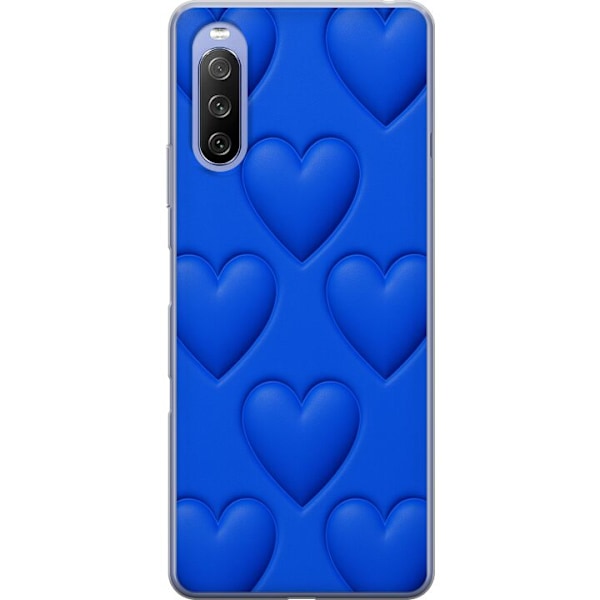 Sony Xperia 10 III Genomskinligt Skal Blue Hearts