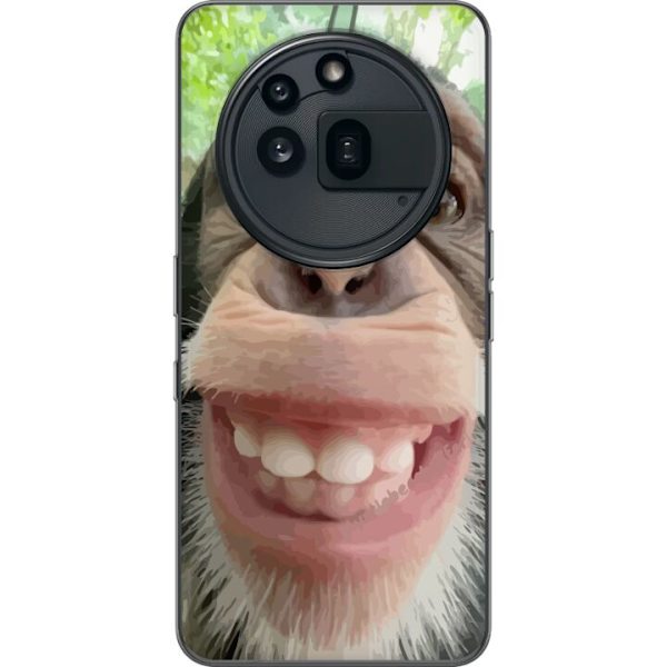 Nothing Phone (3a) Pro Genomskinligt Skal Chimp Selfie Rolig Grafisk Design Apa Djurmotiv Trend Roligt Motiv Populärt Urban Art Stil
