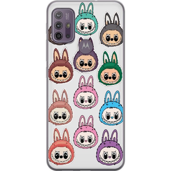 Motorola Moto G10 Genomskinligt Skal Labubu Macaron Monster