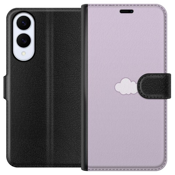 Samsung Galaxy S25 Edge Plånboksfodral Lila Moln – minimalistiskt moln på lila bakgrund