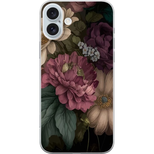 Apple iPhone 16 Plus Gjennomsiktig deksel Blomster