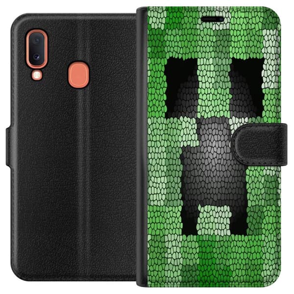 Yhteensopiva Lompakkokotelo Samsung Galaxy A20e Creeper / Minecraft