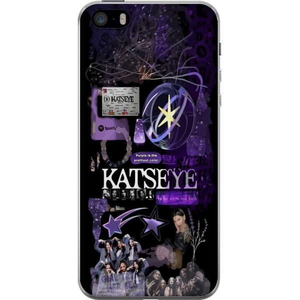 Kompatibelt Mobilskal till Apple iPhone SE (2016) KATSEYE lila stjärncollage lila