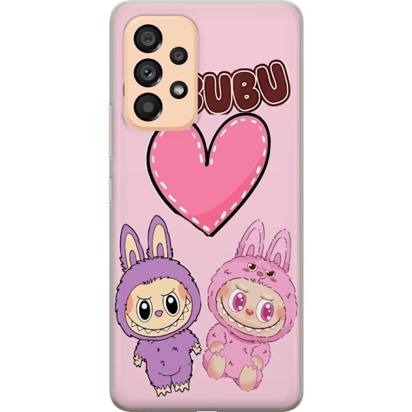 Samsung Galaxy A53 5G Läpinäkyvä kuori Labubu Pink Monster