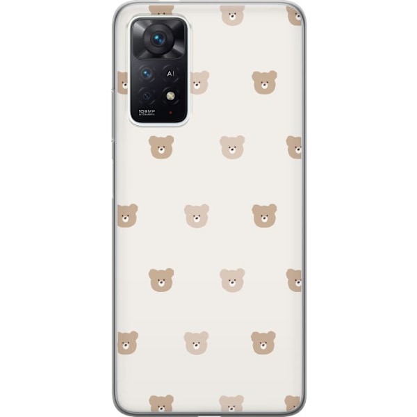Xiaomi Redmi Note 11 Pro Läpinäkyvä kuori Teddy-tausta - s