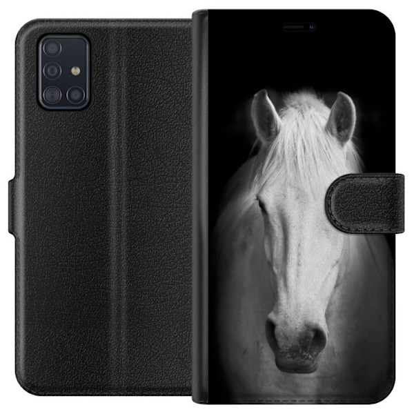 Samsung Galaxy A51 Lompakkokotelo Valkoinen Hevonen