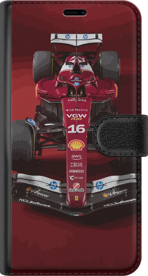 Kompatibel Tegnebogsetui til Apple iPhone 6s Rød formelbil nummer 16 set forfra mod mørkerød baggrund rød