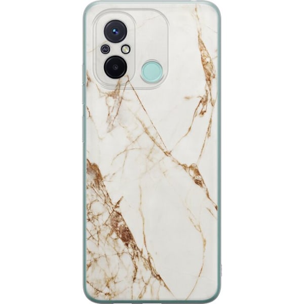 Xiaomi Redmi 12C Gennemsigtig cover Hvid marmor