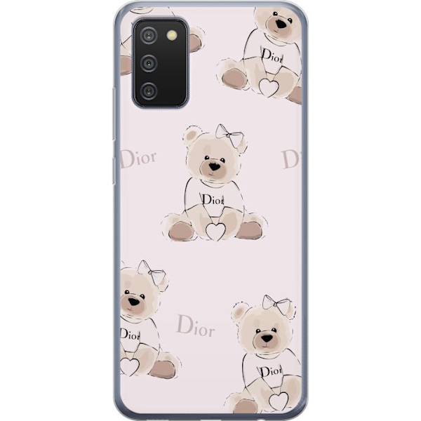 Samsung Galaxy A02s Läpinäkyvä kuori Teddy Dior Vibes - ylellinen nalle muotityyliin