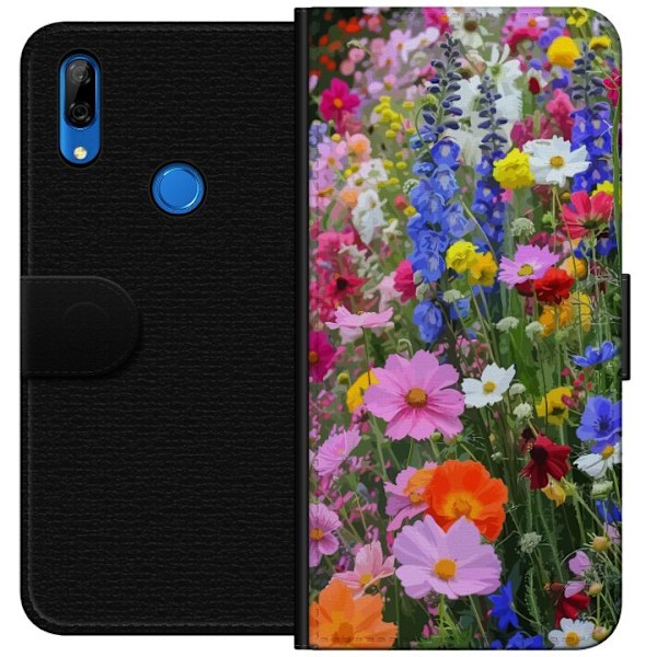 Huawei P Smart Z Lompakkokotelo Kukkakuvioinen mobiilikuori kesäisellä niityllä ja luontomaisemalla