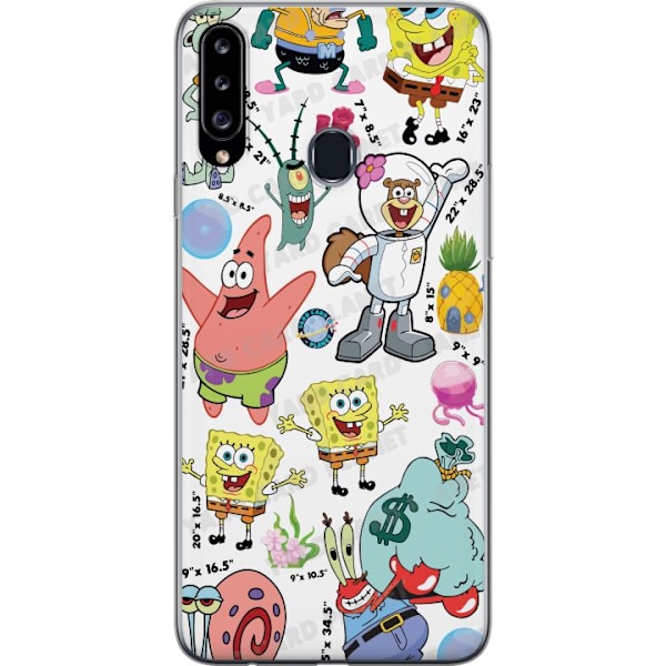 Samsung Galaxy A20s Gennemsigtig cover SpongeBob SquarePants