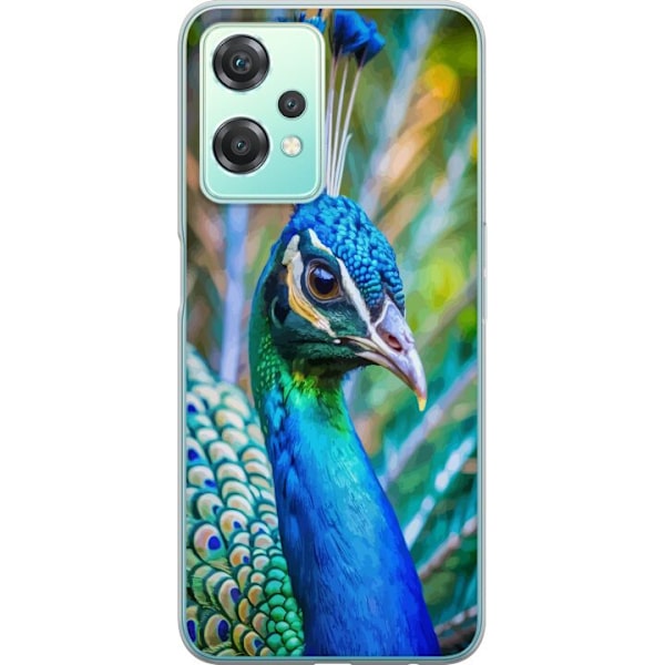OnePlus Nord CE 2 Lite 5G Läpinäkyvä kuori Pavun Sulat Värikäs Design Lintuaihe Eksoottinen Graafinen Suunnittelu Luonto Ylellinen Koristelu