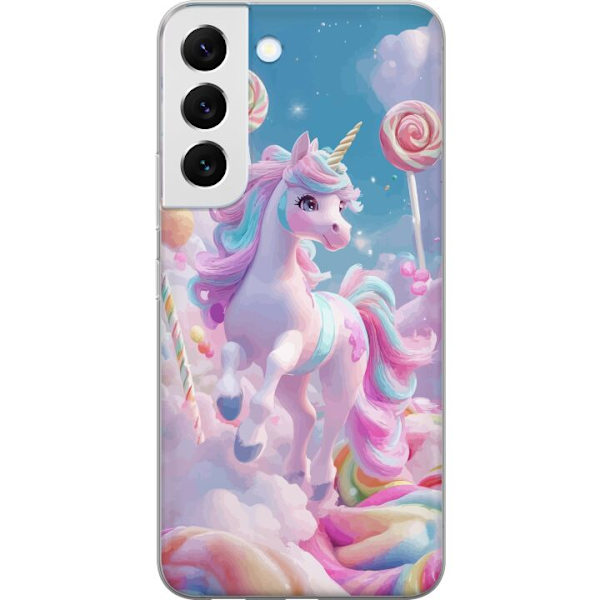 Samsung Galaxy S22+ 5G Läpinäkyvä kuori Yksisarvinen Candy Pastel Kawaii Suunnittelu Söpö Suosittu Väri Graafinen Trendi Lapsen Teema Fantasia T