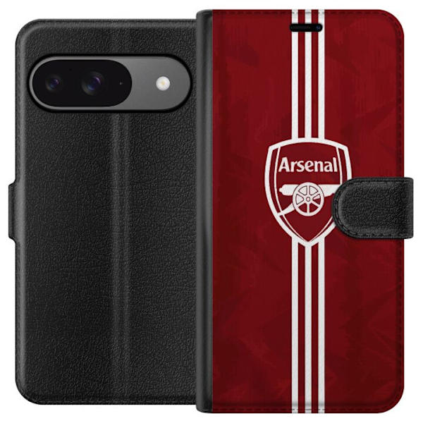 Google Pixel 9 Pro Lompakkokotelo Arsenal Emblem Jalkapallo Premier League Seuravaakuna Punainen Valkoinen Ikoninen Fanit Lontoo Urheilu Motiivi