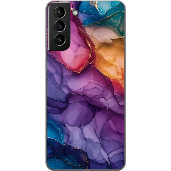 Samsung Galaxy S21+ 5G Läpinäkyvä kuori Värikkäät kivet