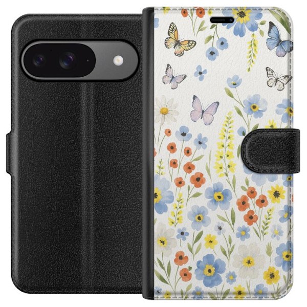 Google Pixel 9 Tegnebogsetui Sommerblomster