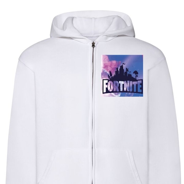 Zip-Hoodie | Huvtröja med Dragkedja för Vuxna Fortnite vit XL