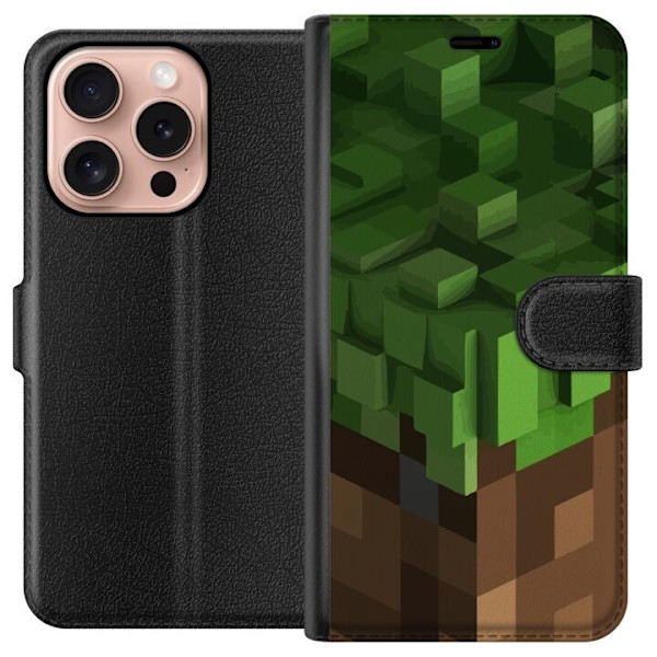 Apple iPhone 16 Pro Lompakkokotelo Minecraft Blocks