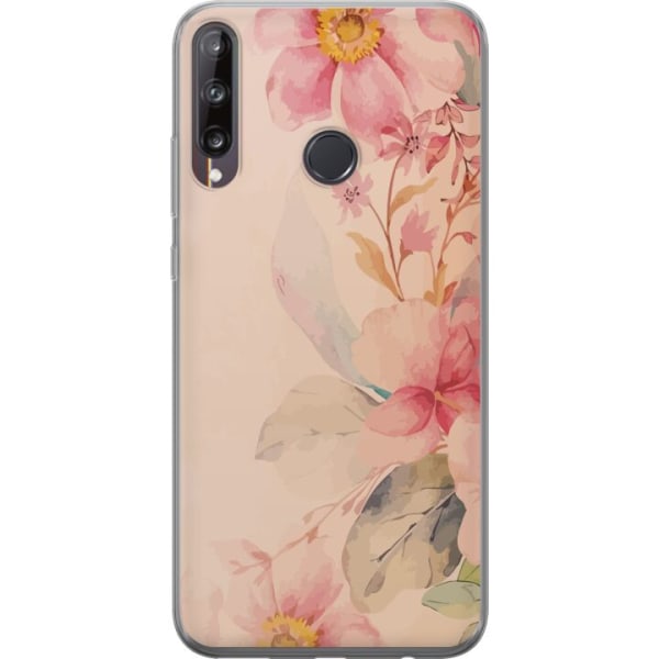 Huawei P40 lite E Gennemsigtig cover Farverige Blomster