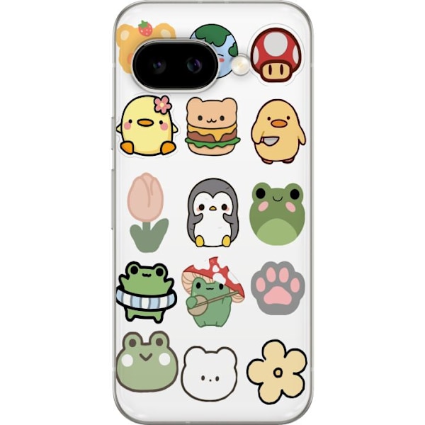 Google Pixel 9a Läpinäkyvä kuori Kawaii Friends