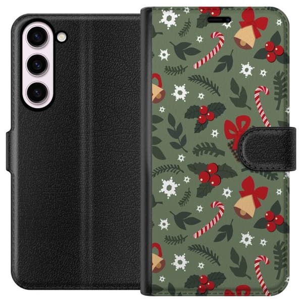 Kompatibelt Plånboksfodral till Samsung Galaxy S23+ God Jul mönster
